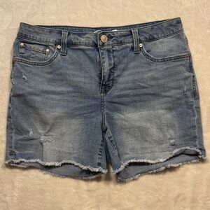 Seven7 Distressed Blue Jean Shorts
